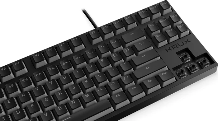 Krux Atax Pro RGB Pudding, TKL, PBT, schwarz, LEDs RGB, Gaote Outemu BLACK, USB, US