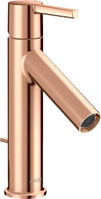 Hansgrohe Axor Starck Einhebel-Waschtischmischer 100 mit Hebelgriff und Zugstangen-Ablaufgarnitur polished red gold