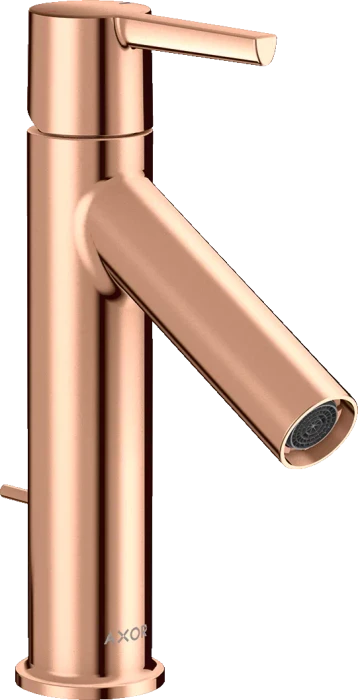 Hansgrohe Axor Starck Einhebel-Waschtischmischer 100 mit Hebelgriff und Zugstangen-Ablaufgarnitur polished red gold