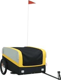 vidaXL Transport 137x69cm Fahrradanhänger schwarz/gelb