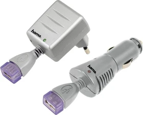 Hama MP3-Reiseladegerät mit USB-Buchse