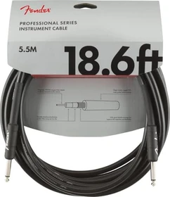 Fender Professional Series Instrument Cable Black Straight 5.5m