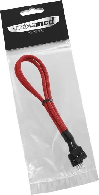 CableMod ModFlex internes 9-Pin USB 2.0 Kabel, rot, ummantelt, 0.3m
