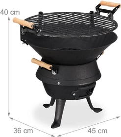 Relaxdays Grillfass Gusseisen