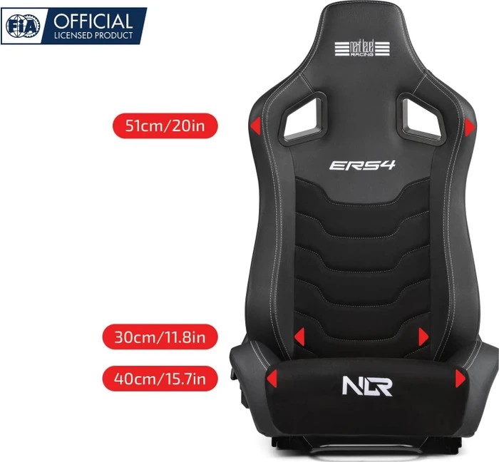 Next Level Racing ERS4 Elite Liegesitz, PU Leather & Suede Edition, schwarz