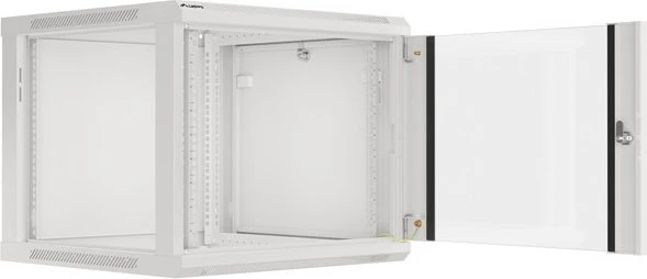 Lanberg WF01 Series 19" Wandschrank 9HE, hängend, Flatpack, V2, Glastür, IP20, RAL 7035, 600mm tief