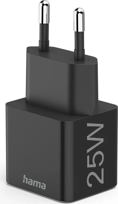Hama Schnellladegerät USB-C PD/Qualcomm Mini-Ladegerät 25W schwarz