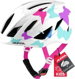 Alpina Pico Kinderhelm pearlwhite butterflies gloss