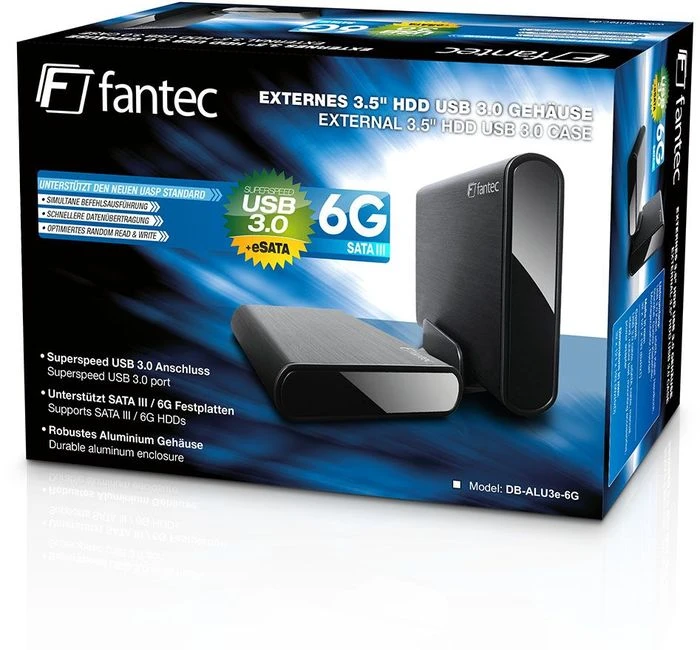 Fantec DB-ALU3e-6G schwarz, USB-B 3.0/eSATA