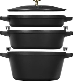 Zwilling Staub Cocotte Kochtopf-Set 24cm schwarz, 3-tlg.