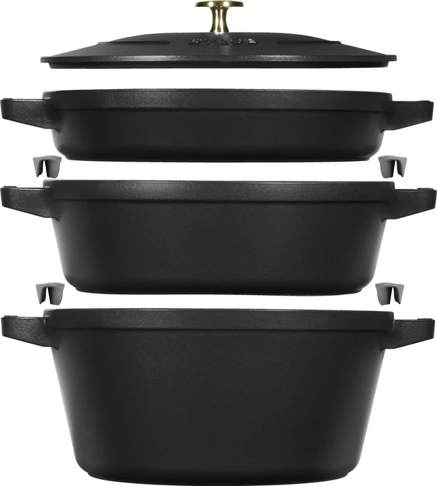 Zwilling Staub Cocotte Kochtopf-Set 24cm schwarz, 3-tlg.