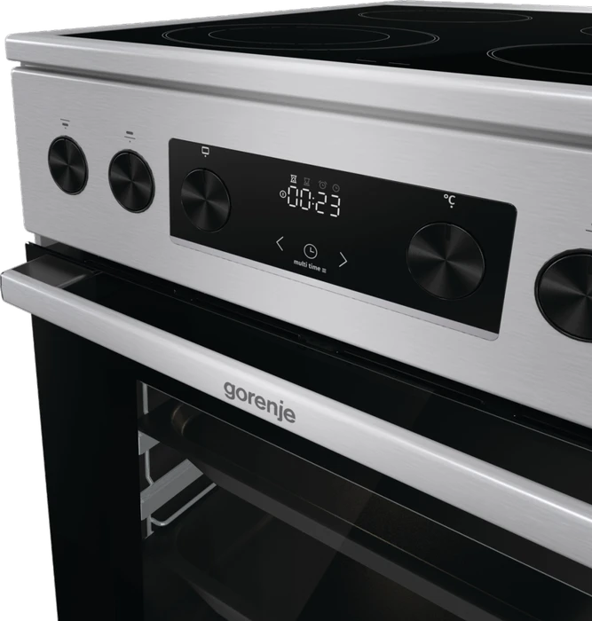 Gorenje GECS5C70XPA Elektroherd mit Glaskeramik-Kochfeld