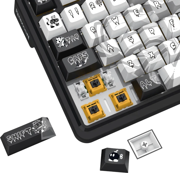 Redragon Artemis K719 Pro Wireless, Graffiti Edition, LEDs RGB, Hi-Fi Custom, USB/Bluetooth, US