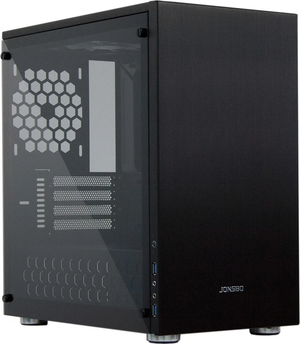 Jonsbo C3 Plus, schwarz, Glasfenster