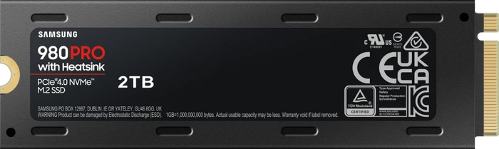 Samsung SSD 980 PRO 2TB, M.2 2280 / M-Key / PCIe 4.0 x4, Kühlkörper
