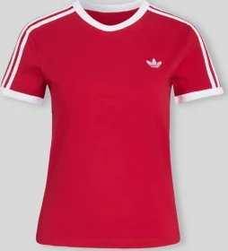 adidas 3-Streifen Slim T-Shirt kurzarm team victory red/white (Damen)