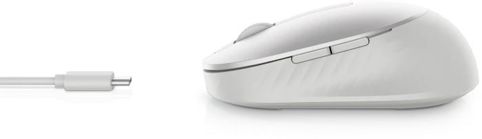 Dell MS7421W Premier Rechargeable Wireless Mouse, Platinum Silver, USB/Bluetooth