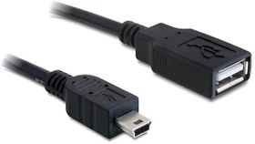 DeLOCK USB-A 2.0 auf USB 2.0 Mini-B Adapterkabel 5-polig Buchse/Stecker, 0.5m (82905)
