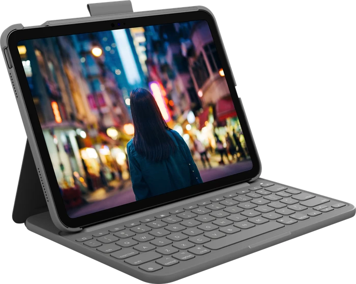 Logitech Slim Folio für iPad 10/iPad 11 A16, grau, DE