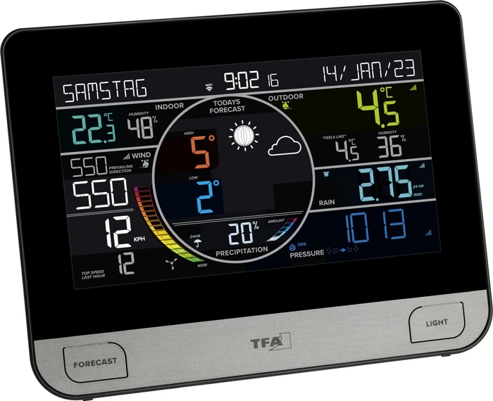 TFA Dostmann WLAN View Pro Funkwetterstation schwarz, digital