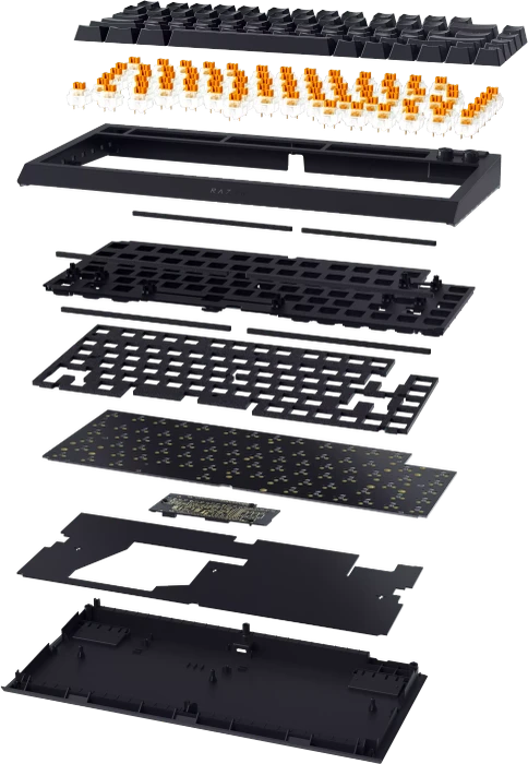 Razer BlackWidow V4 75%, hot-swap, Razer ORANGE Tactile Gen-3, USB, EN