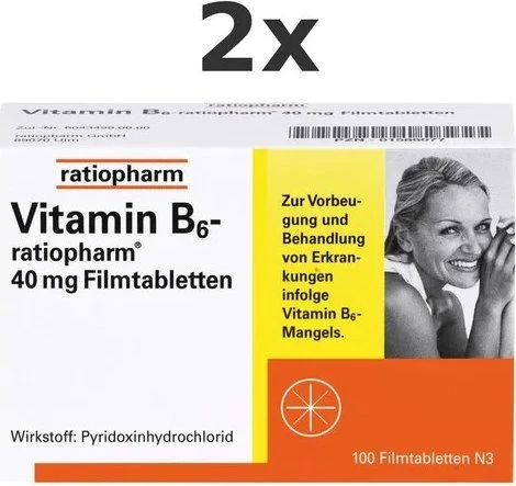 Vitamin-B6-ratiopharm 40mg Filmtabletten, 100 Stück