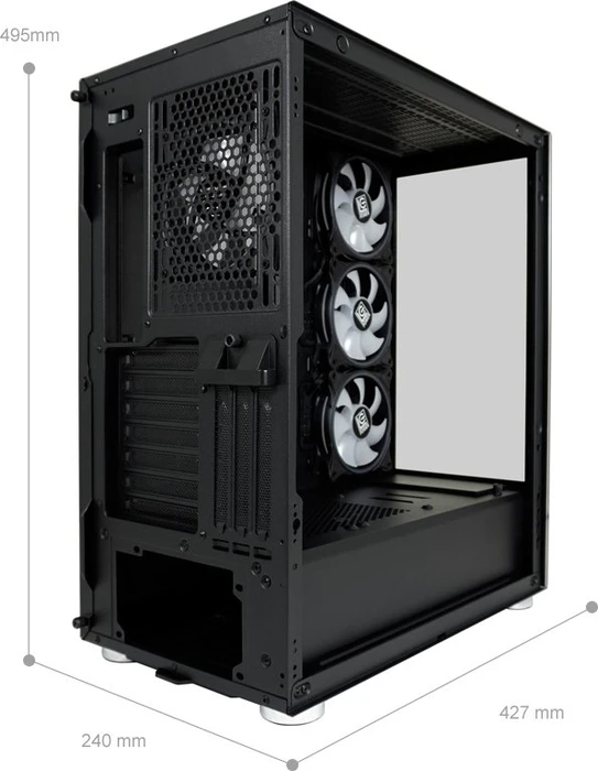 LC-Power Gaming 808B Skylla_X, Glasfenster