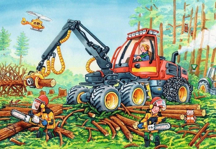 Ravensburger Puzzle Bagger und Waldtraktor