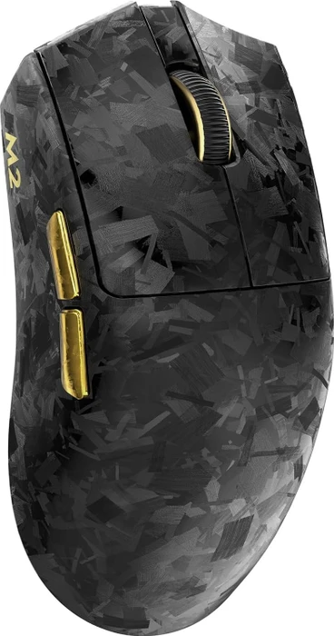 Yunzii M2 Dual 8K Custom Wireless Gaming Maus, schwarz/gold, USB/Bluetooth