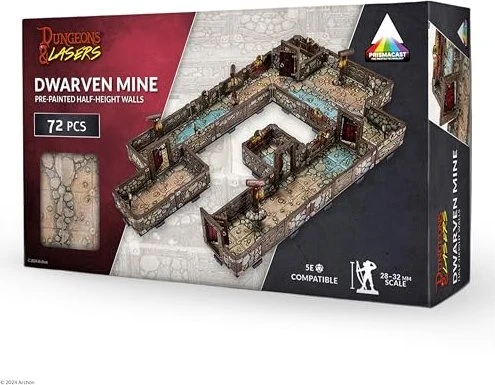 Dungeons & Lasers - Dwarven Mine Half-Height Walls