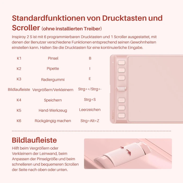 Huion Inspiroy 2 S H641P, Sakura Pink