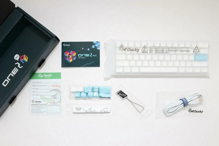 Ducky One 2 Mini RGB PBT, LEDs RGB, weiß, MX RGB BROWN, USB, US