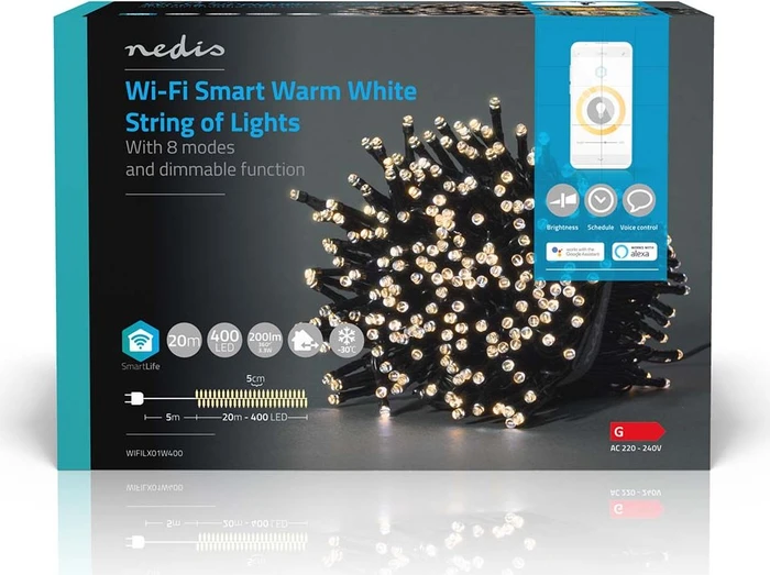Nedis WIFILX01W400 Smart Life Dekorative Lichterkette LED 400x warmweiß