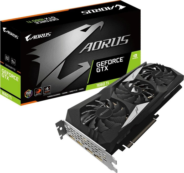 GIGABYTE AORUS GeForce GTX 1660 Ti 6G, 6GB GDDR6, HDMI, 3x DP