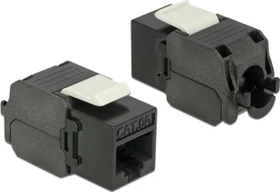 DeLOCK Keystone Modul RJ-45 Buchse via Verlegekabel Cat6a, schwarz