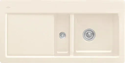Villeroy & Boch Subway 60 flat flächenbündig Becken rechts mit Ablauffernbedienung crema