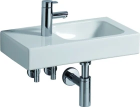 Geberit iCon Handwaschbecken mit Ablagefläche 53cm, Hahnloch links, weiß