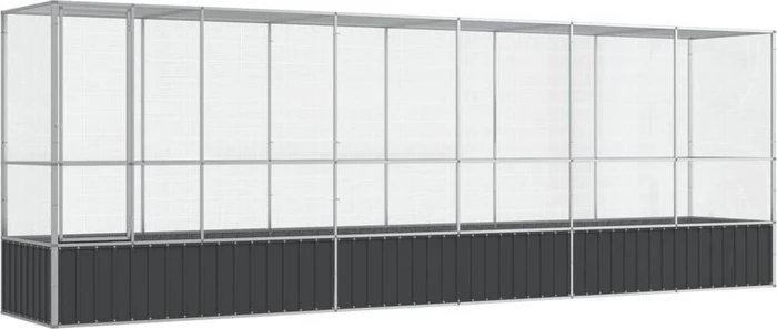 vidaXL Voliere, silber/grau, 626.5x212x107cm