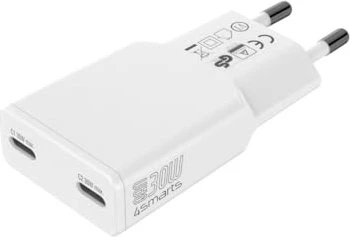 4smarts Netzladegerät PDPlug Slim Dual 30W GaN 2C weiß