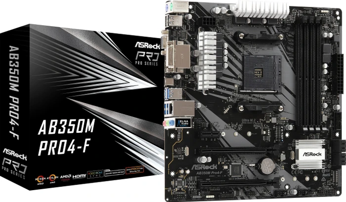 ASRock AB350M Pro4-F (AMD AM4)