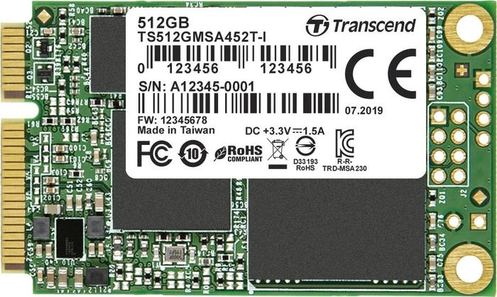 Transcend MSA452T / Industrial MSA452T-I, mSATA