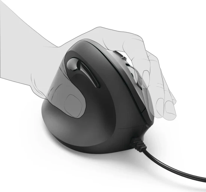 Hama EMC-500L Vertical Maus schwarz, Linkshänder, USB