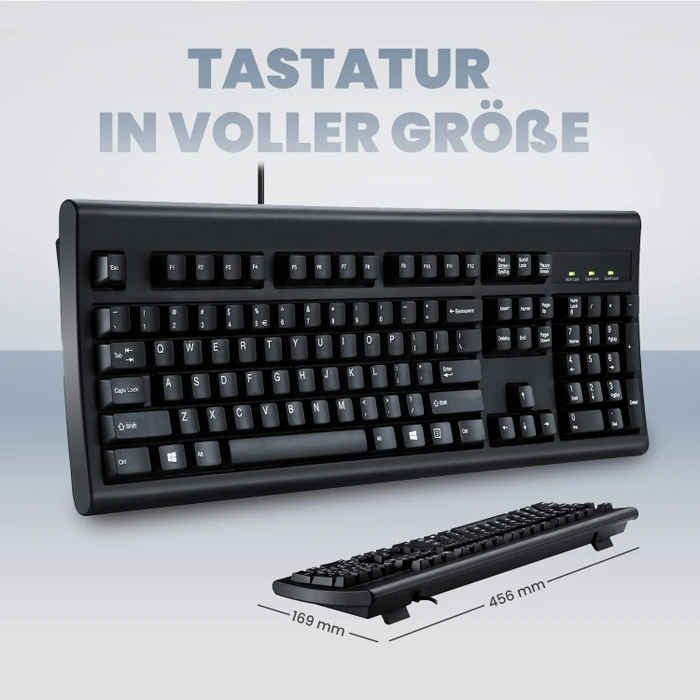 Perixx Periboard-106B, schwarz, USB, DE