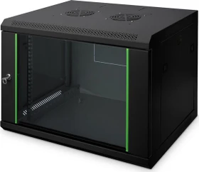 Digitus Professional Dynamic Basic Serie Wandschrank 7HE, Sicherheitsglastür, IP2X, schwarz, 450mm tief