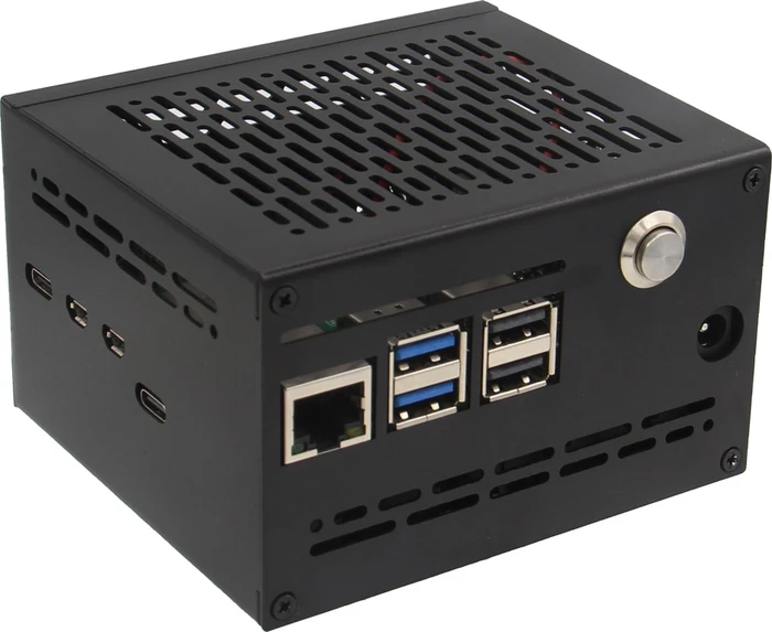 Geekworm Gehäuse für Raspberry Pi 5 X1202 Shield, schwarz