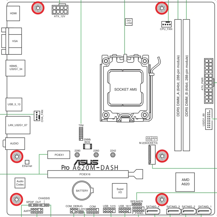 ASUS Pro A620M-DASH-CSM (AMD AM5)