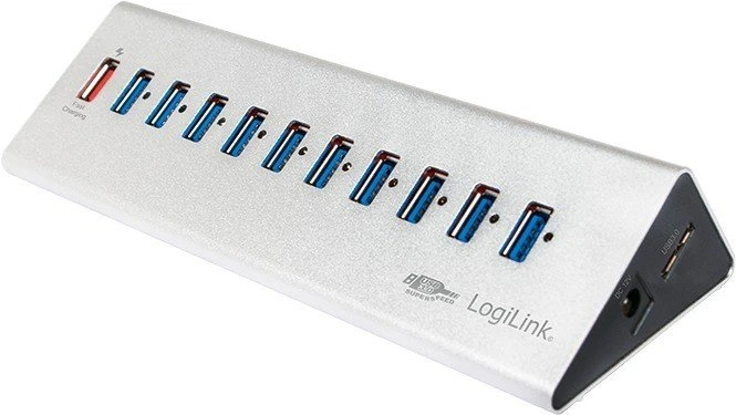 LogiLink Aluminium USB-Hub, 11x USB-A 3.0, USB 3.0 Micro-B [Buchse]