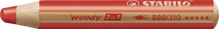 STABILO Woody 3in1 Wachsmalstift sortiert, Anspitzer, 6er-Set