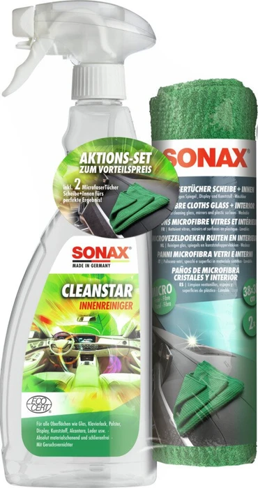 Sonax CleanStar mit MicrofaserTüchern, Set 750ml