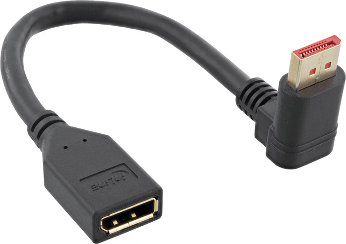 InLine DisplayPort 1.4 Verlängerungskabel 8K4K gewinkelt oben schwarz, 0.15m